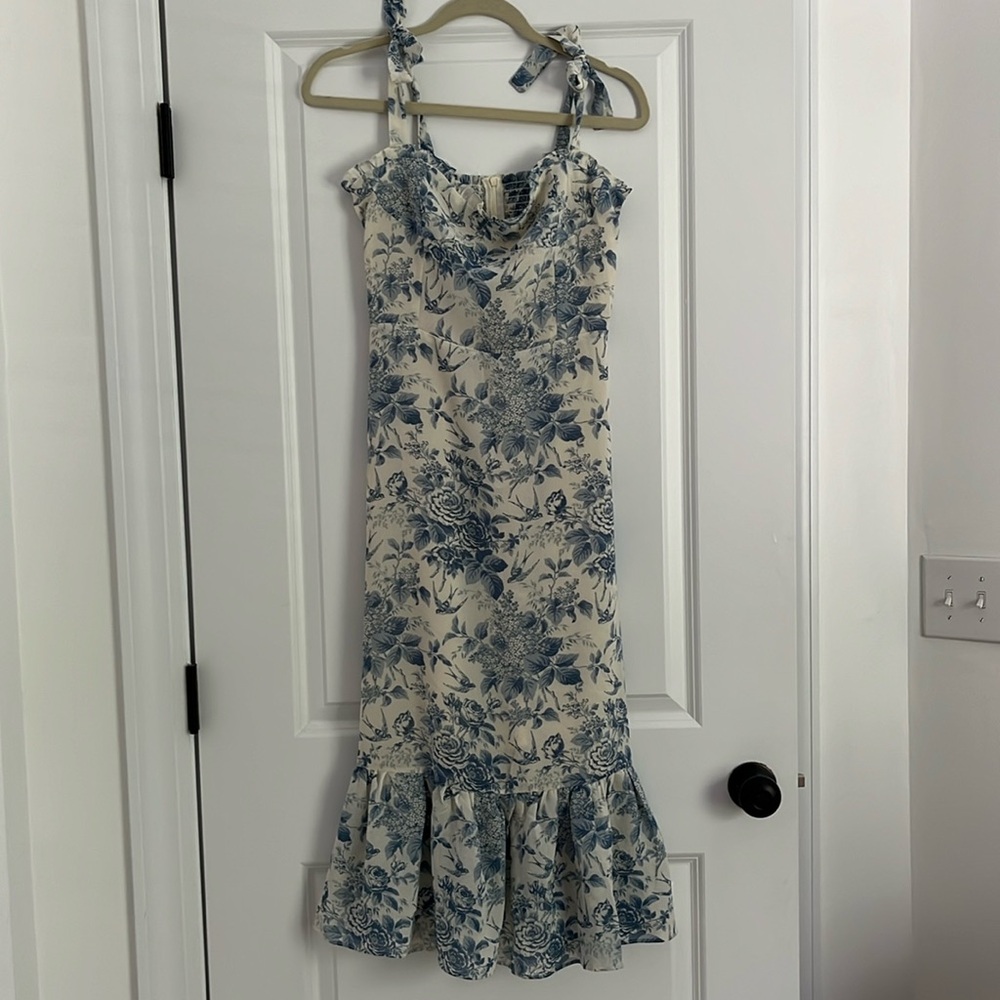 NEW Cream and Blue Floral Dress